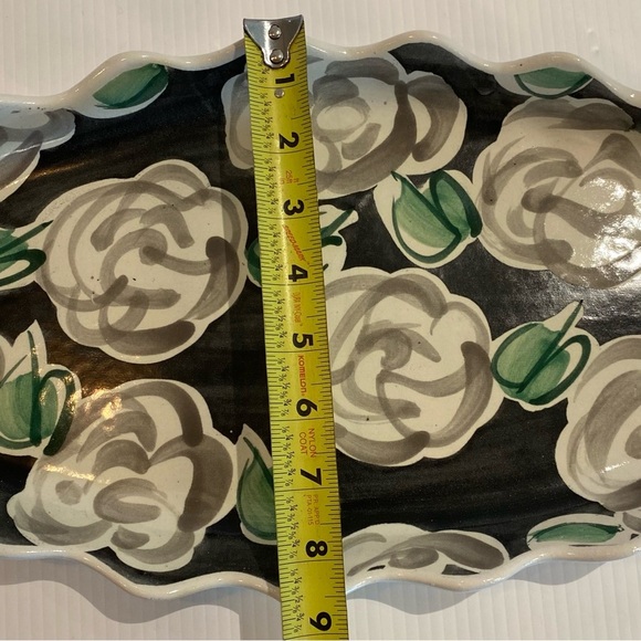 Vintage Fioriware Scalloped Edge Oval Tray Dish Hand Painted 17x8.5 - Picture 5 of 10